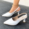 thumbnail image 6 of Heels for Women Closed Toe Strappy Pointed High Heel Pumps Wedding Evening Dress Shoes Women's Summer Comfortable Casual Buckle-Decorated Shoes, 6 of 8