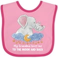 thumbnail image 3 of Inktastic My Grandma Loves Me to the Moon and Back Elephant Family Boys or Girls Baby Bib, 3 of 4