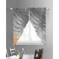 thumbnail image 3 of Grey Ombre Coastal Swag Valances for Windows, Summer Nautical Beach Ocean Seaside Rod Pocket Sheer Valances for Large Windows, Swag Toppers Light Filtering for Kitchen Living Room 2 Panels 36''x63'', 3 of 6