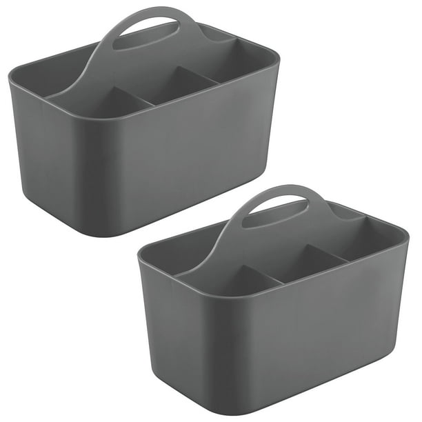 mDesign Plastic Storage Caddy for Desktop Office Supplies, Small, 2