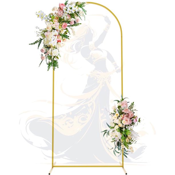 Soporte de Arco para Globos Dorado, Disponible en 3 Tamaños. (2.2/2/1.8 m), Mamparas para Decoracion de Fiestas, Estructura para Decoración en Bodas, Cumpleaños y Eventos, Diseño Elegante