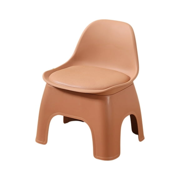 Yooshoverk Backrest Stool - 12 inch Plastic Step Stool w/ Handle - Kids Adult Lightweight Seat - Living Room Bathroom Utility Stool (Blue)