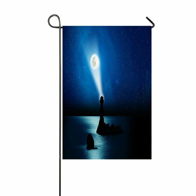 ABPHQTO The Moon Rise Up Home Outdoor Garden Bandera Casa Banner 30x45 cm