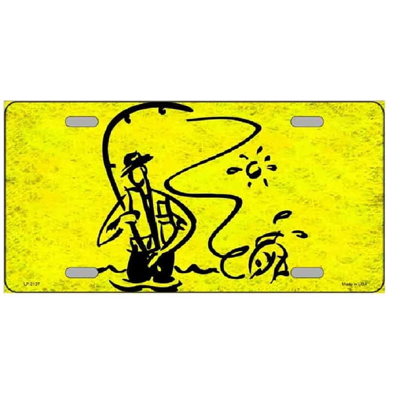 Fly Fishing Metal Novelty License Plate LP-2127