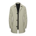 thumbnail image 4 of Gfyviroh Men's Mid-Length Trench Coat Lightweight Solid Button Front Casual Jacket Long Sleeve Lapel Business Office Coat, 4 of 7