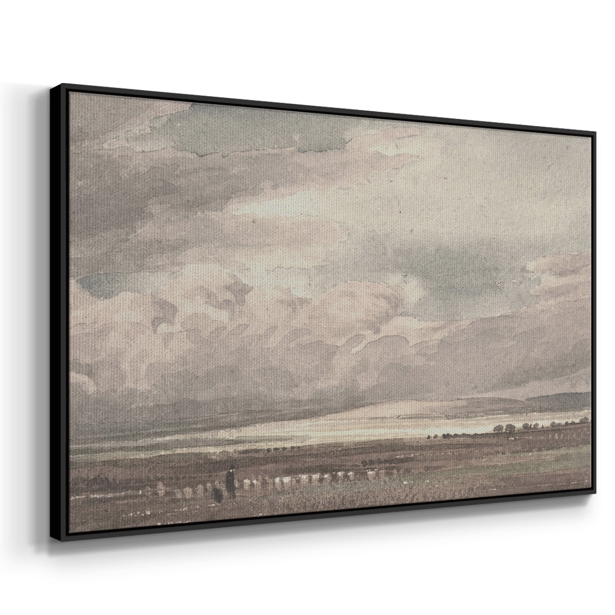 Vintage Landscape-MVII By Wexford Home Framed in Black Wood Gallery Wrapped Canvas 27 in. x 41 in.