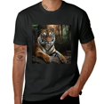 thumbnail image 2 of Tiger wildlife painting art, shirt design, art presentation, T-shirt lover gift casual breathable men, women, boys, girls, children, 2 of 4