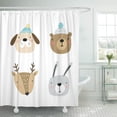 thumbnail image 1 of ABPHQTO Cortina de ducha linda Navidad letras animales y bosque invierno oso conejito 152x180 cm ABPHQTO PKNMT60x72Shower-7324, 1 of 2