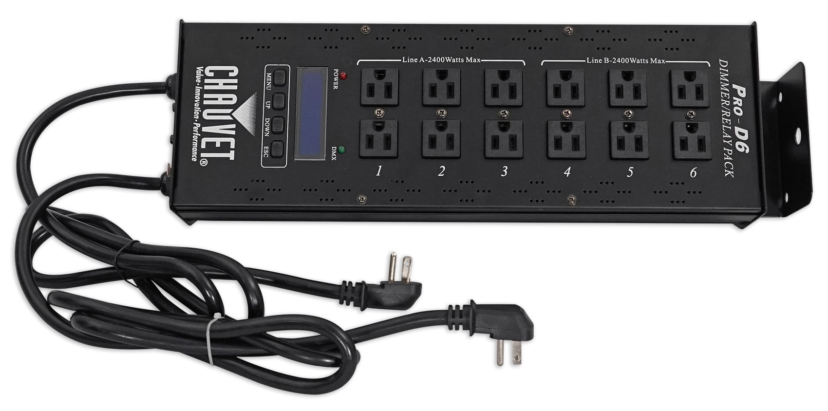 Chauvet PRO-D6 6 Ch 20A DMX-512 Dimmer Switch Pack 115V/230V+Free Fog Machine