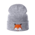 thumbnail image 2 of ITFABS Unisex Kids Cartoon Fox Knitted Caps Elastic Breathable Beanie Cap, 2 of 7