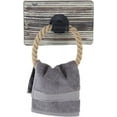thumbnail image 2 of shiyou-Rustic-Industrial Wall-Mounted Torched Wood & Rope Towel Ring, 2 of 4