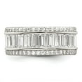 thumbnail image 3 of Auriga 925 Sterling Silver Baguette and Round Cubic Zirconia Eternity Ring Size 8 for Women, 3 of 5