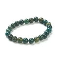 thumbnail image 2 of 10pcs Moss Agate Beaded Stretch Bracelets Round Beads: 8~8.5mm Inner Diameter: 2-1/8 inch(5.5cm), 2 of 3