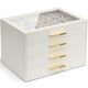 thumbnail image 1 of Jewelry Box Vlando organizador con tapa de cristal de 4 capas, color blanco nube, 1 of 7