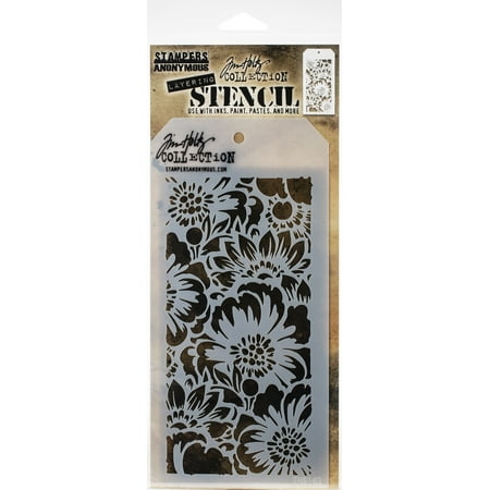 UPC: 0787790630814 | Tim Holtz Layered Stencil 4.125 X8.5 -Bouquet -Layered