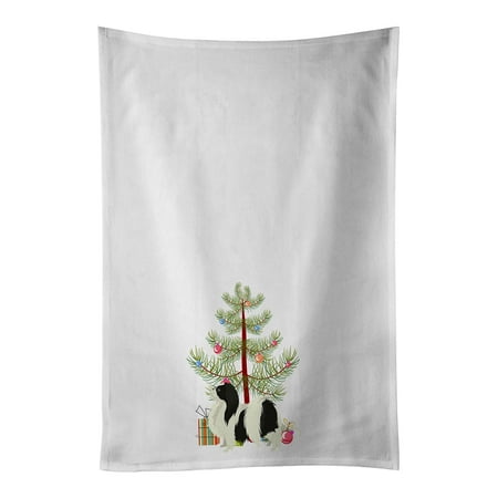 

Japanese Chin Christmas Tree White Kitchen Towel Set of 2 19 in x 28 in