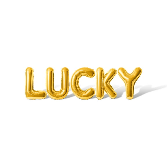 Letter Balloons - LUCKY 16" Inch Alphabet Letters Foil Mylar Balloon St. Patrick's Day Party Banner (Gold)