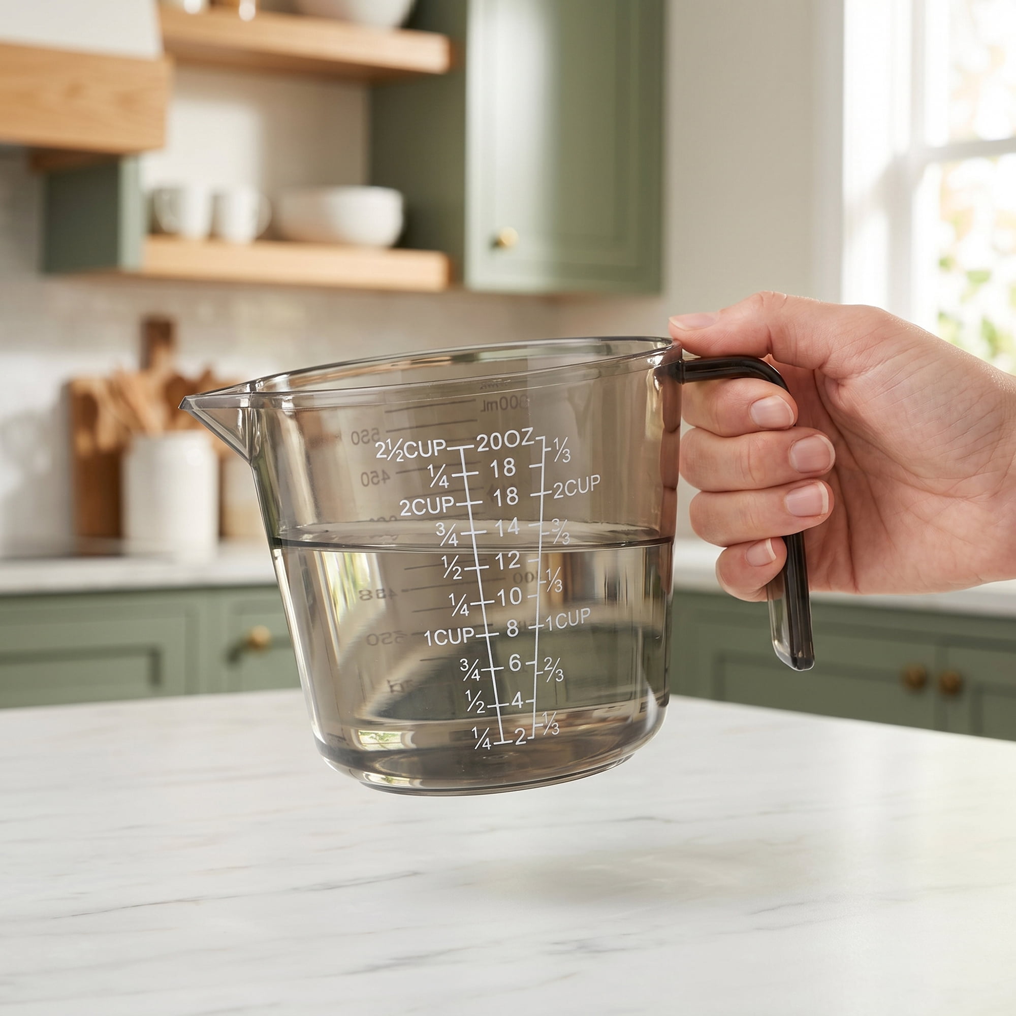 Unique Bargains PS Material Measuring Cup with Clear Marks for Measurement Gray 600ml