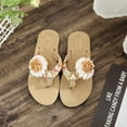 thumbnail image 4 of Anuirheih Clearance Slip on Sandals Women,Summer Women Slippers Seaside Fashion Flops Flowers Beach Shoes Flip Flops(White), 4 of 9