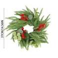 thumbnail image 2 of Artificial Wreath with Red Berries,Christmas Wreath Holiday Decor,Soft Rubber Wreath for Outdoor Xmas Winter Decorations,Candle Rings Wreaths Artificial Branches Berry,Christmas Candle Rings Wreath, 2 of 7