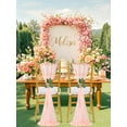 thumbnail image 5 of Blush Chair Sashes Wedding: 36 Pieces Long Sheer Wedding Aisle Chair Decorations Tulle ChairCovers with Artificial Eucalyptus, 5 of 13