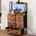 thumbnail image 4 of CazToi Smart Dresser 11-Drawer Fabric Organizer with RGB LED Lights Wireless Charging Station, 4 of 9
