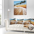 thumbnail image 3 of Designart Beautiful Beach with Row of Palms - Seascape Throw Pillow - 18x18, 3 of 5