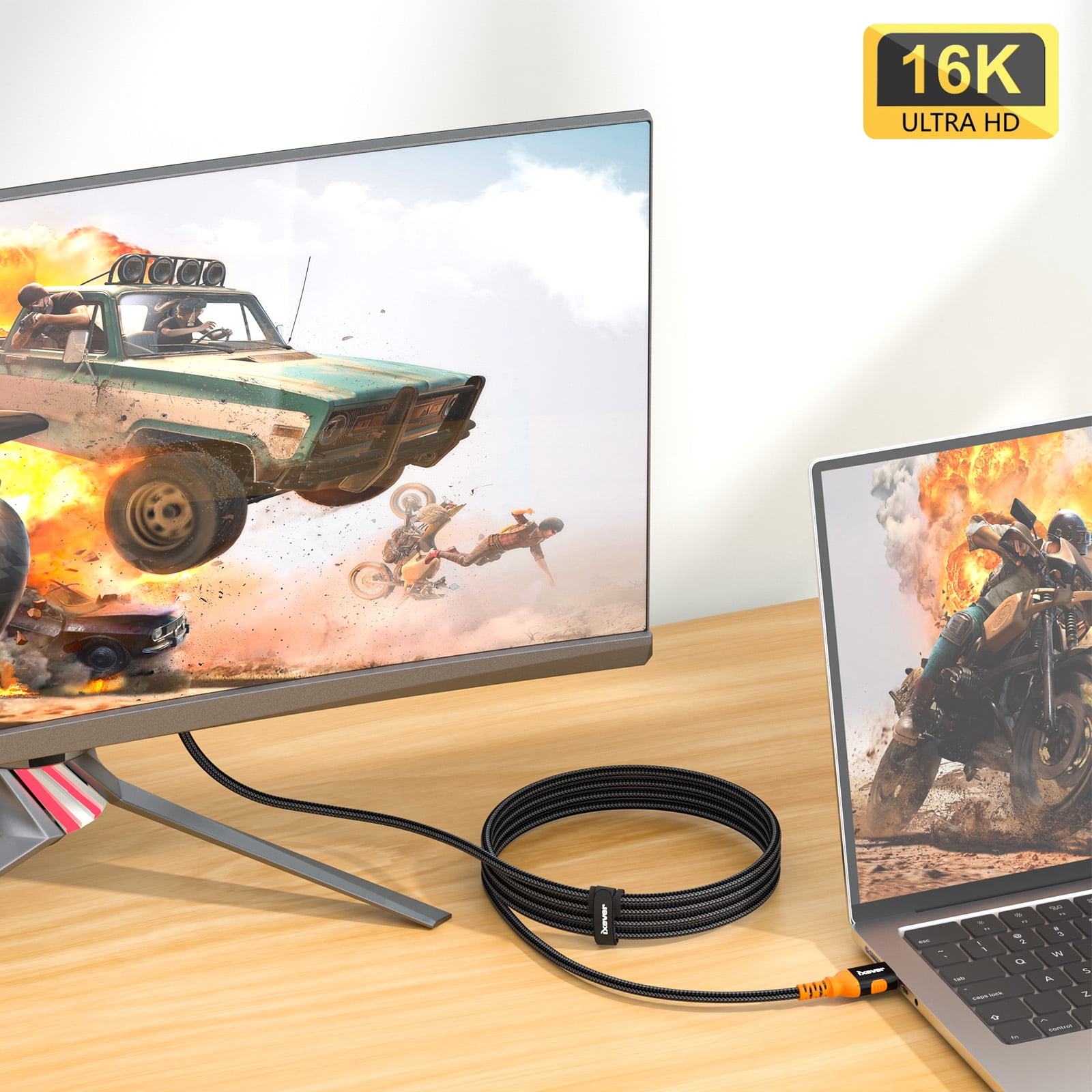 IXEVER DisplayPort Cable 2.1 DP2.0 80Gbps Support 16K@60Hz 8K@120Hz 4K@240Hz HDR10, HDCP, DSC 1.2a, Braided Display Port Cable Cord Compatible FreeSync G-Sync Video Card Monitor, 10FT