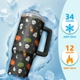 thumbnail image 4 of Halloween Gift 30oz Travel Coffee Tumbler with Handle and Straw Lid – Pumpkin Insulated Mug for Hot Cold Drinks, 4 of 5