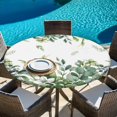 thumbnail image 6 of Eucalyptus Leaves Round Tablecloth, Fitted Table Cover with Elastic for 55"-60" Round Tables, Rustic Green Plants Botanical Table Cloth Outdoor Indoor Dinning Party Waterproof Tablecloths, 6 of 7