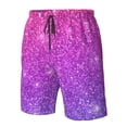 thumbnail image 6 of Uemuo Purple Glitter Pattern Men's Swim Trunks Hawaiian Beach Bathing Suit Swimsuits Beach Quick-Dry Shorts with Pockets-Large, 6 of 9