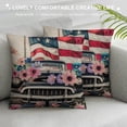 thumbnail image 3 of PHYHOO Independence Day American Flag Pillow Covers Patriotic Buffalo Plaid Flowers Blooming Throw Pillow Case Farmhouse Decorative Cushion Cover for Sofa White, 3 of 5