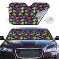 thumbnail image 2 of Haiem Colorful Dinosaur Car Windshield Sun Shade - Blocks UV Rays Sun Visor Protector, Sunshade to Keep Your Vehicle Cool, Universal Fit SUV Van Sedan-Medium, 2 of 7