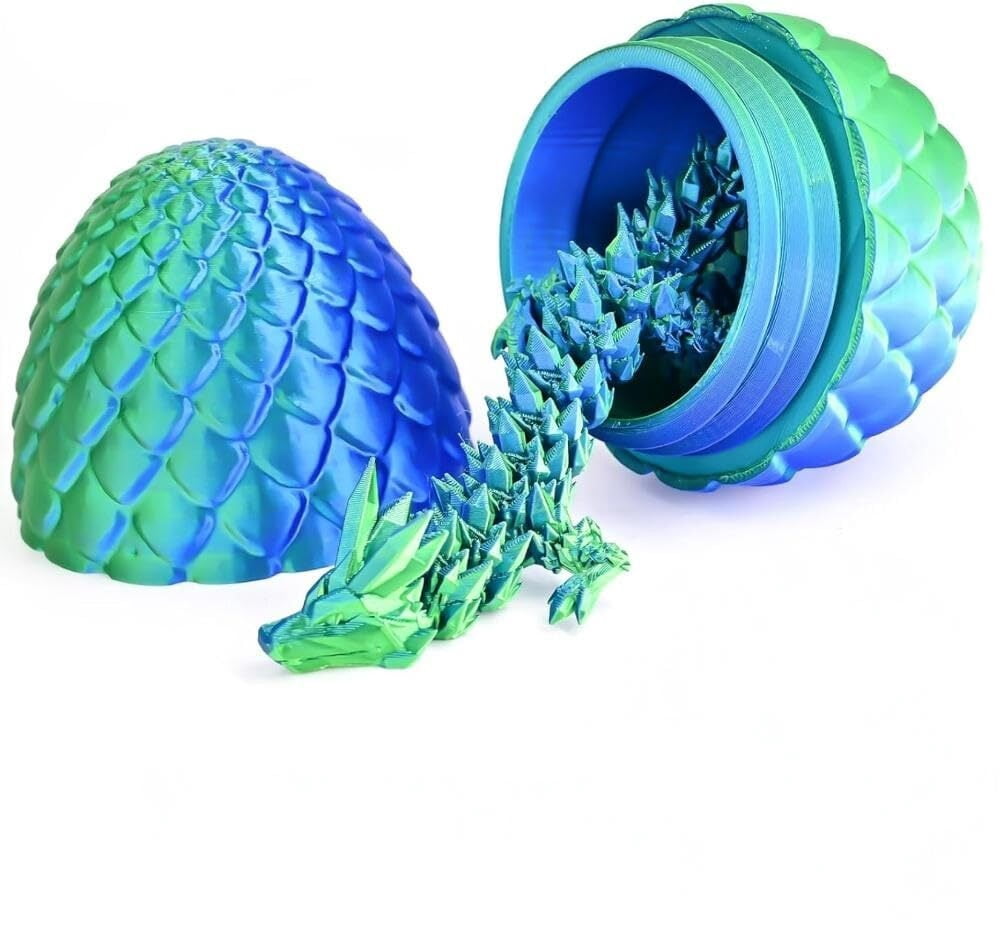 2 Dragon Eggs with a Dragon Inside, 3D Printed Easter Dragon Eggs, Dragon Egg Fidgets, Stocking Easter Basket Stuffers