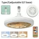 thumbnail image 2 of Ceiling Fans Light Remote Control 3 Color Temperature Smart Ceiling Fan With LED Light E27 Converter Base Home Bedroom Lighting, 2 of 11