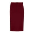 thumbnail image 6 of UVEASISHA Casual Business Work Skirt for Women High Waist Below Knee Pencil Skirts Slim Fit Side Split Bodycon Skirt Wine XXL, 6 of 9