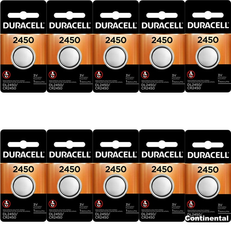 2 Pcs Duracell 2450 DL2450 CR2450 3V Coin Cell Lithium Button Battery