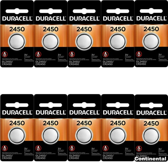 10 Pcs Duracell ECR 2450 3V Coin Cell Lithium Button Battery