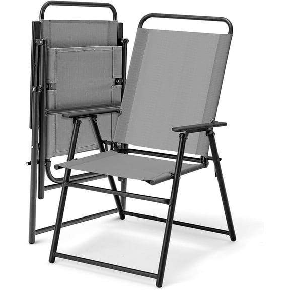 MAT EXPERT Folding Patio Chairs Set of 2, Portable Folding Chairs for Outside w/Metal Frame & High Back Support, Patio Lawn Chairs for Picnic, Camping, Beach, Backyard, Balcony, 330 lbs Capacity