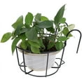 thumbnail image 3 of Sunjoy Tech Hanging Railing Planters, Flower Pot Holder Hanger, Balcony Planters Railing Hanging, Metal Potted Stand Mounted for Indoor Outdoor, 3 of 8