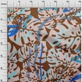 thumbnail image 3 of oneOone Cotton Flex Brown Fabric Tropical Monstera Leaves Sewing Material Print Fabric By The Yard 40 Inch Wide, 3 of 4