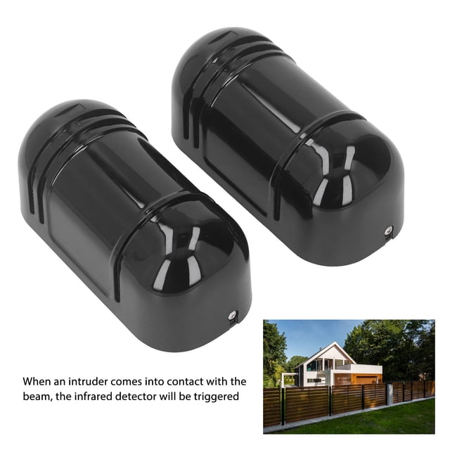 Sensor De Infrarrojos, Detector De Movimiento Fyearfly para Exteriores AC12-18V/DC12-24V Detector De Infrarrojos Activo De Seguridad De Doble Haz Rango De Sensor De Infrarrojos Sensor (Negro)
