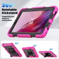 thumbnail image 5 of Case for Lenovo Tab M9 9.0 Inch 2023 Released TB-310FU with Screen Protector, 360 Degree Rotating Kickstand Hand Strap Heavy Duty Shockproof Cover with Shoulder Strap, Rose, 5 of 7