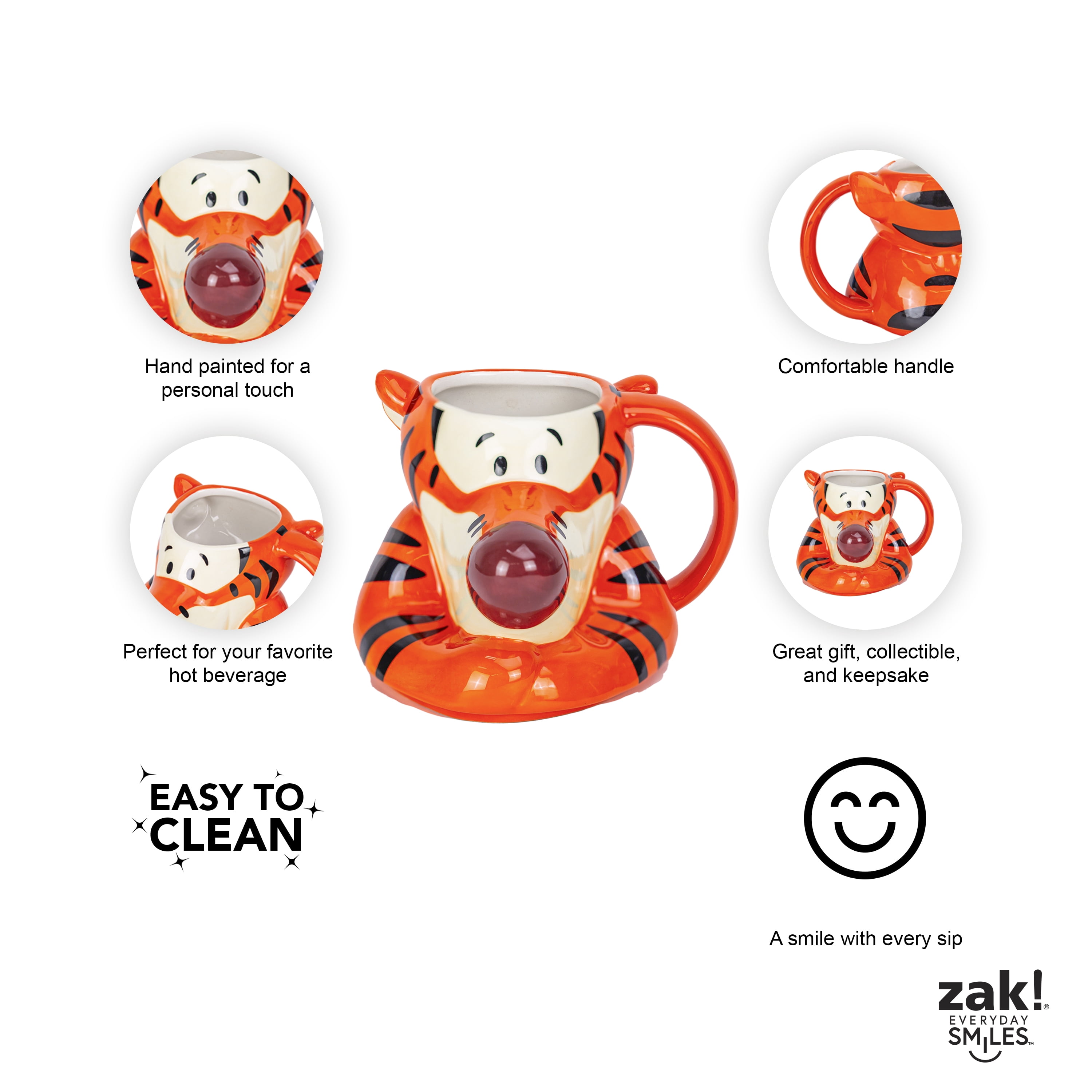 Zak Designs Winnie the Pooh Sculpted Mug, Tigger