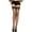 Black, variant on Women's Lace top with silicone spandex fishnet thigh hi 4992-BLACK