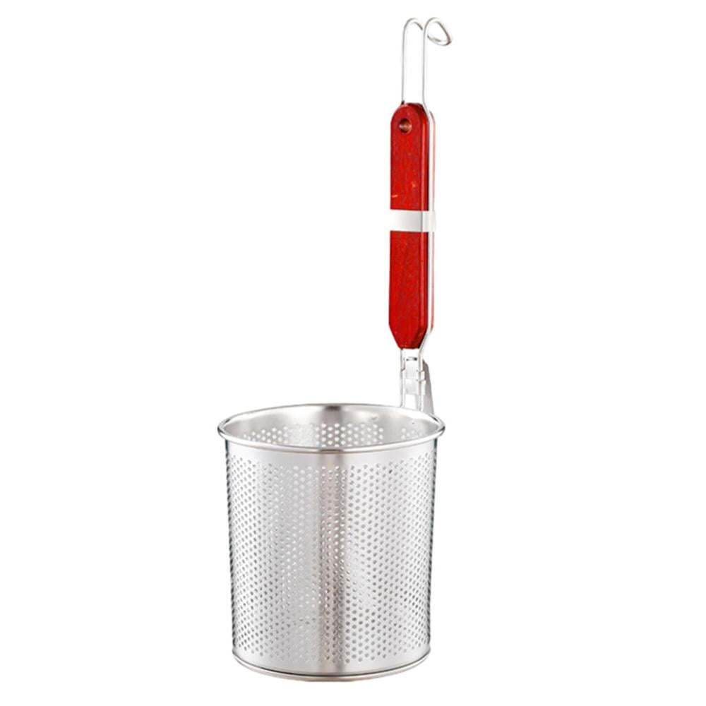 Noodle Strainer with HandleStainless Steel Pasta Basket with Wooden