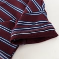 thumbnail image 6 of SAWOBUUN Boys Girls Summer Striped T-Shirt Kids Cotton Blend Short Sleeve Tee Crew Neck Casual Breathable Top School Uniform, 6 of 9