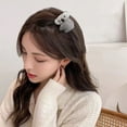 thumbnail image 4 of Opvise Women Hairpin Cartoon Plush Koala Hair Claw Anti-slip Side Clip Elastic Spring Hair Decoration Fixation Lady Hair Styling Tool Grey, 4 of 7