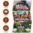 thumbnail image 7 of Navy Blue Gingerbread Christmas Round Tablecloth, Fitted Table Cover with Elastic for 36"-44" Round Tables, Xmas Tree Gift House Star Table Cloth Outdoor Indoor Dinning Party Waterproof Tablecloths, 7 of 7