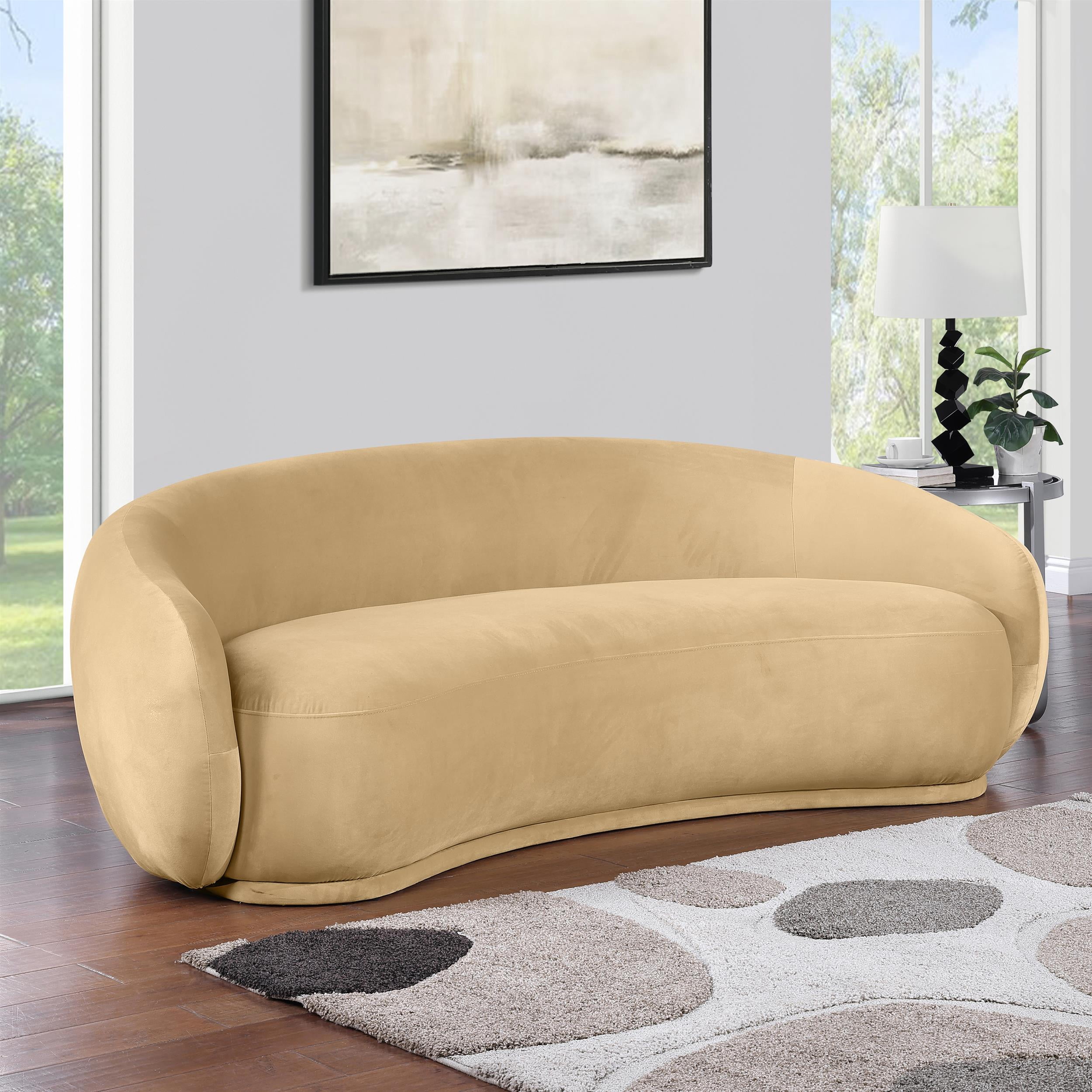 Meridian Furniture Emery Camel Velvet Sofa